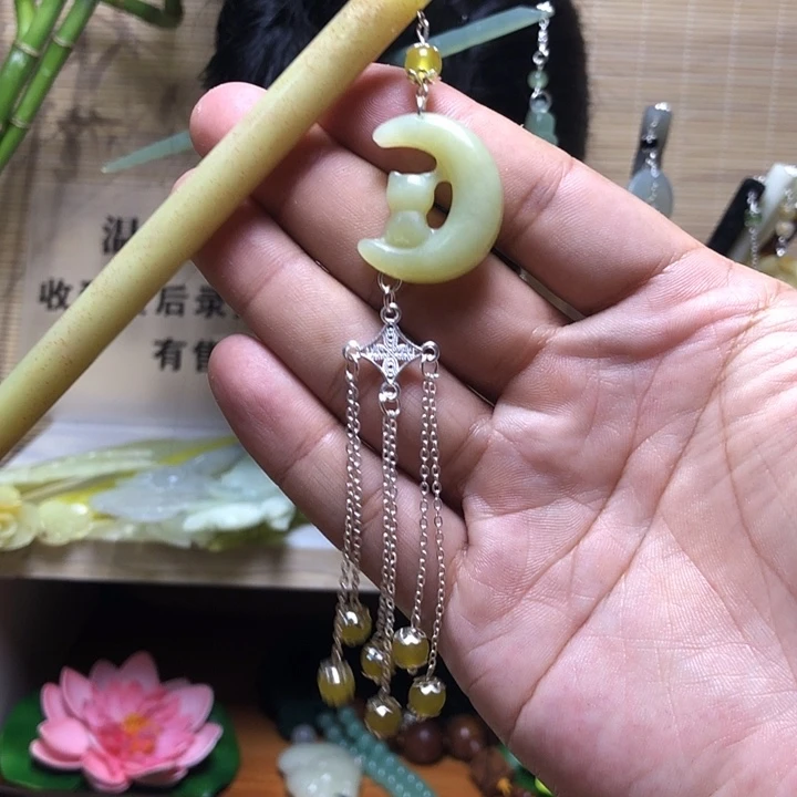 蛇纹石玉未镶嵌发饰