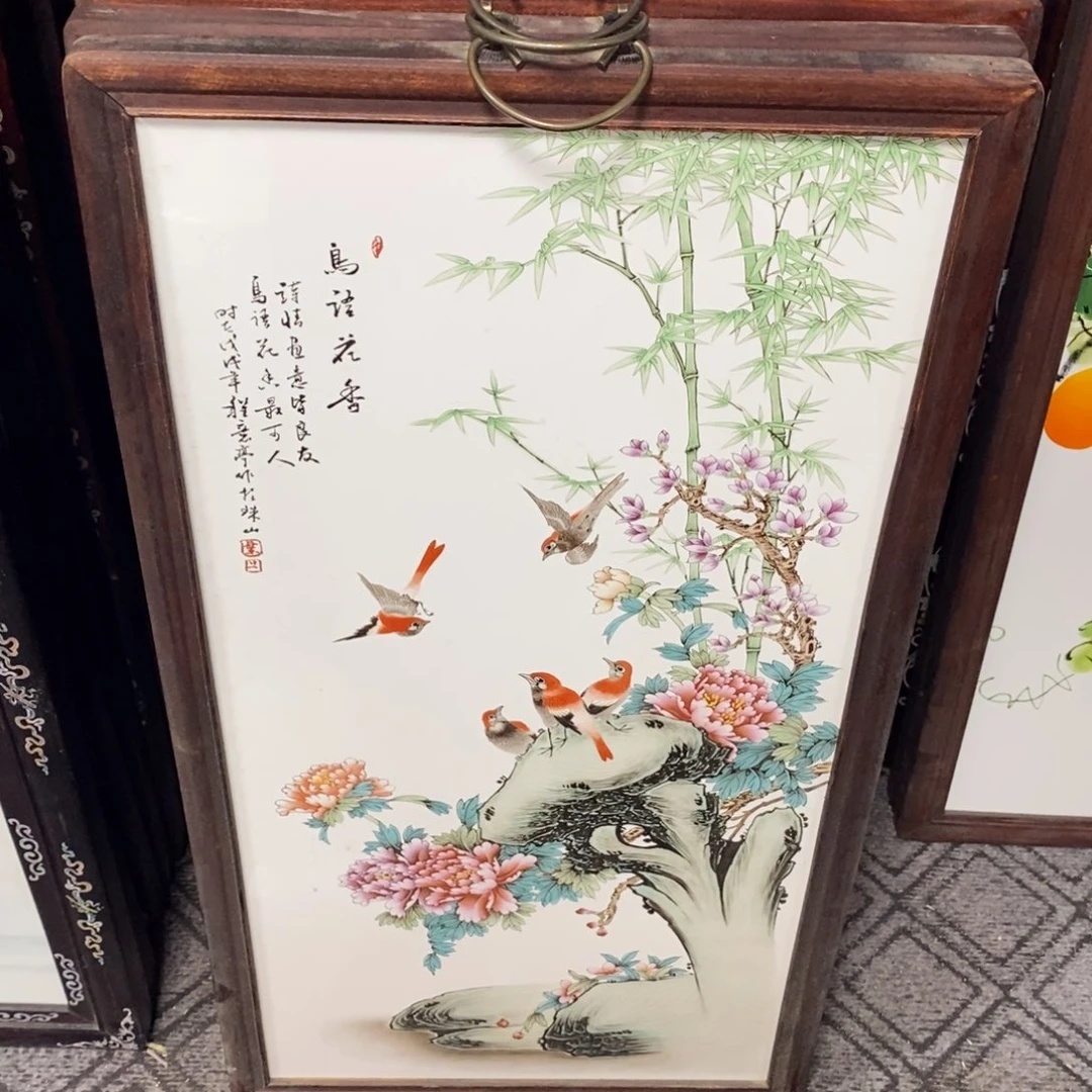 瓷片86*46*1景德镇瓷板画柴窑烧制