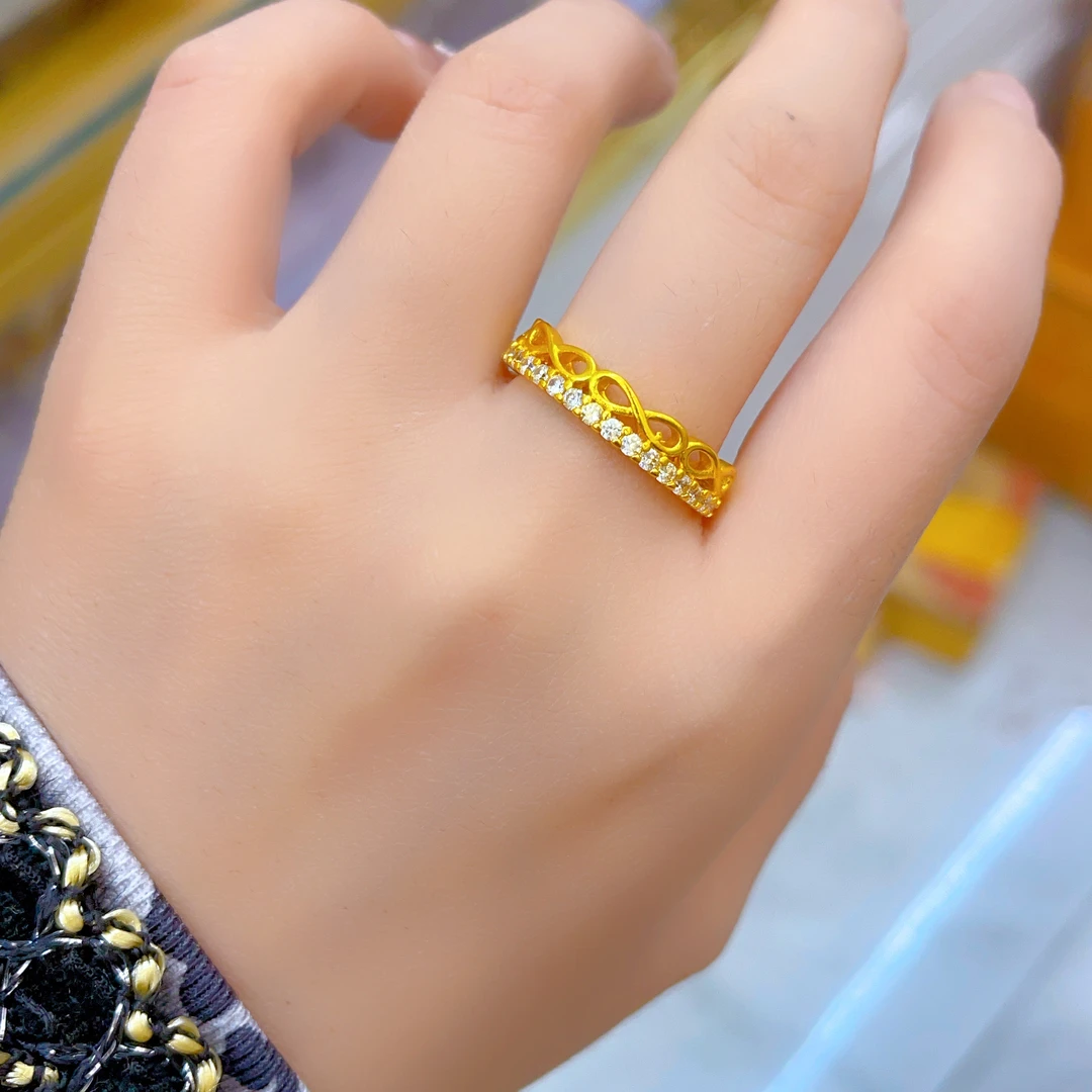 铜合金戒指 965新款戒指爆款白搭时尚金色铜合金白搭时尚