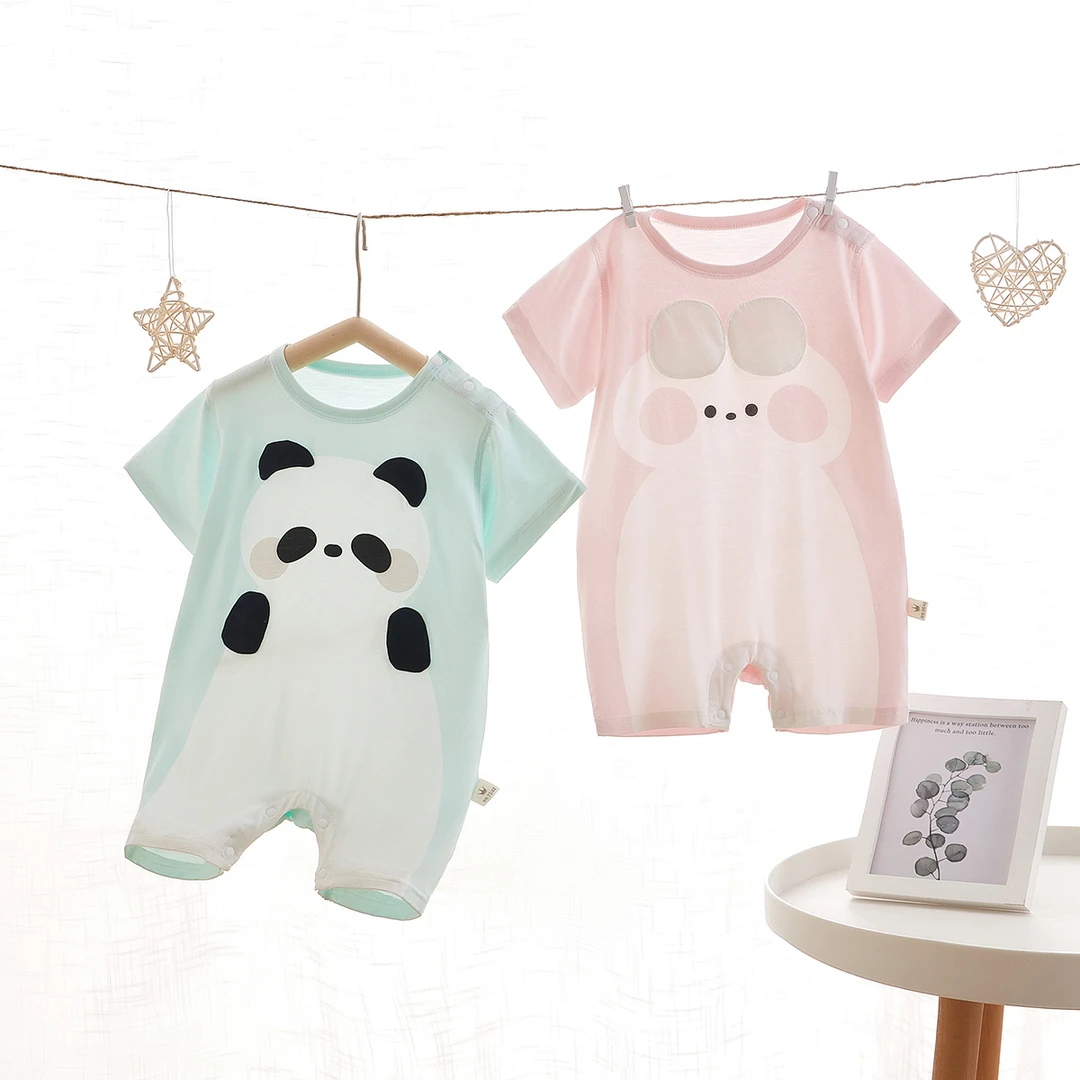 婴儿衣服夏款薄款优可丝a类新生儿无骨短袖哈衣空调服宝宝哈衣