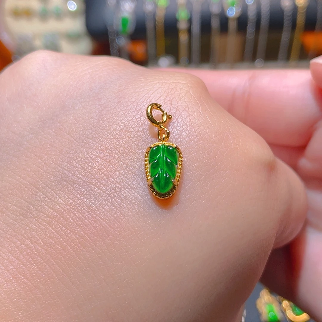 翡翠银S925镶嵌吊坠(不含链)