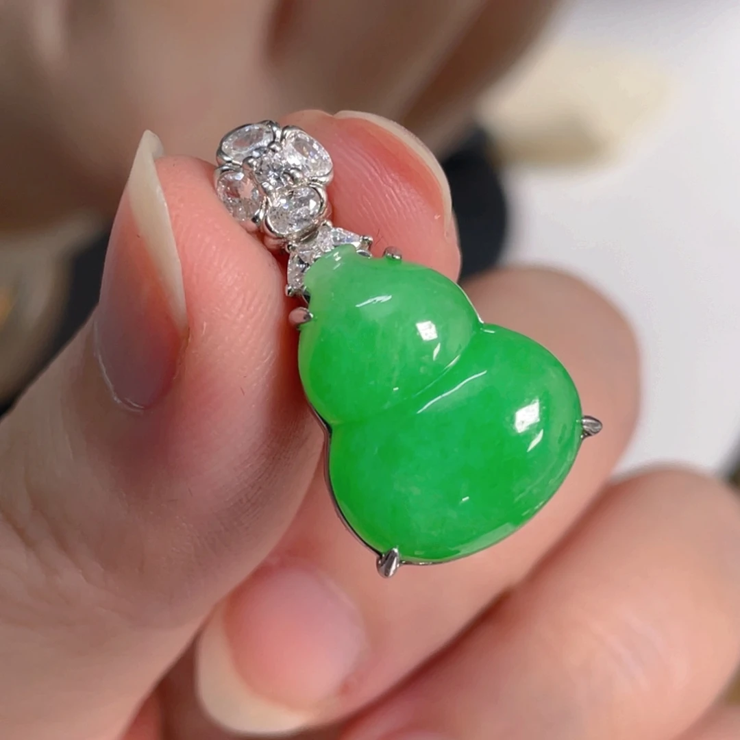 翡翠银S925镶嵌吊坠(不含链)