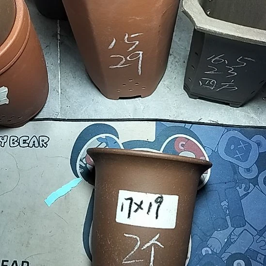 小金钟两个紫砂花盆