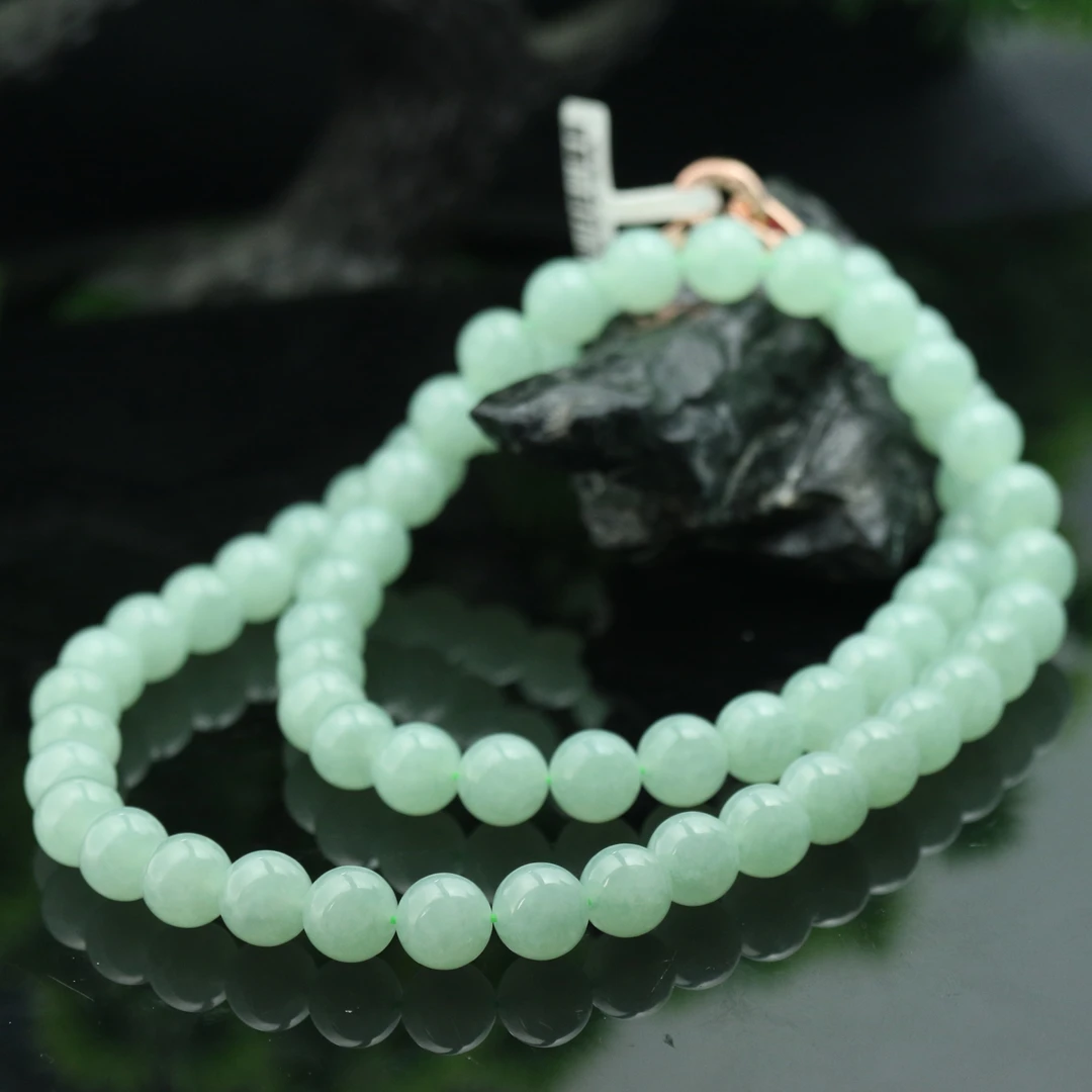 15天然缅甸翡翠A货绿珠链/101426/上海嘉禾拍卖