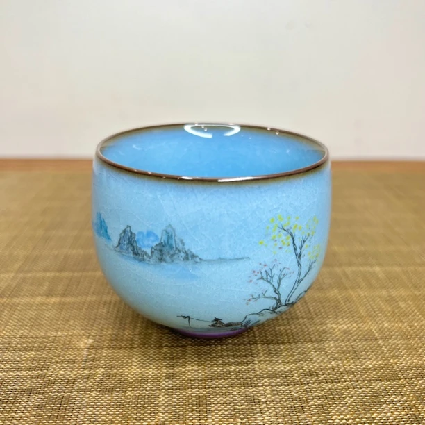 彩绘手工书法定制品茗主人杯