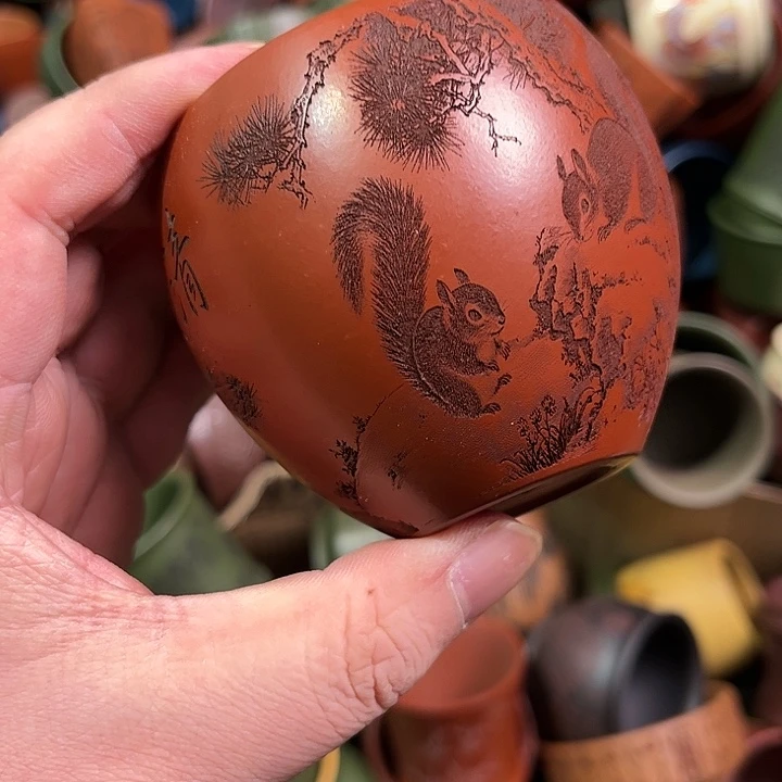 紫砂茶杯全手工紫砂主人杯