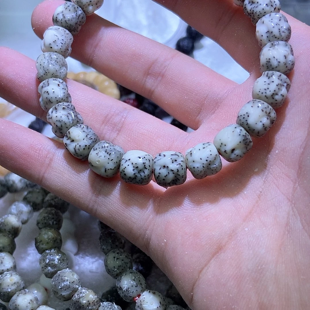 星月菩提手串青花瓷肉髻