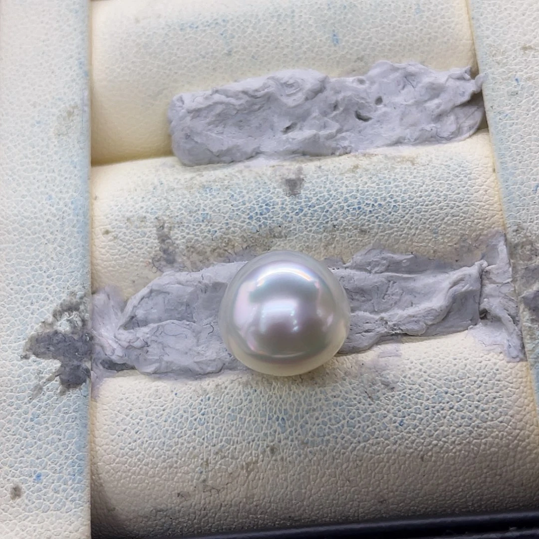 海水珍珠裸珠未镶嵌澳白宝石光饭团裸珠12.1mm