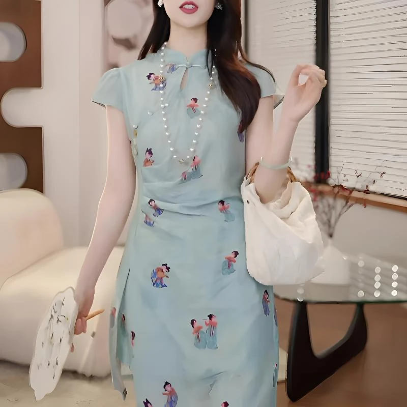 新中式小个子夏季新款时尚两件套装百搭国风减龄休闲家居服可外穿