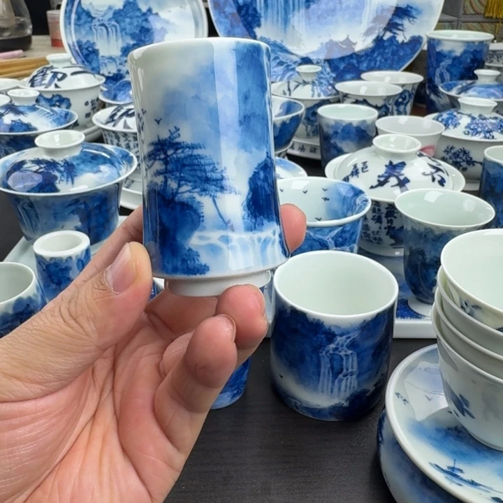 陶瓷杯子山水山水山水三山水