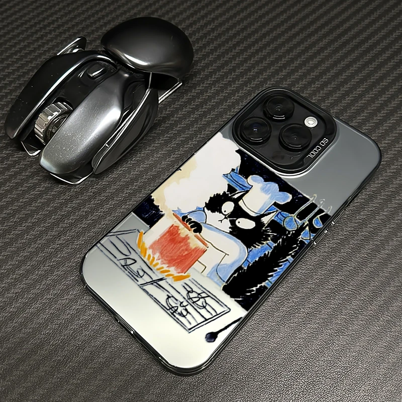 厨房黑猫适用iphone16苹果15promax手机壳14套13新款12防摔11全包