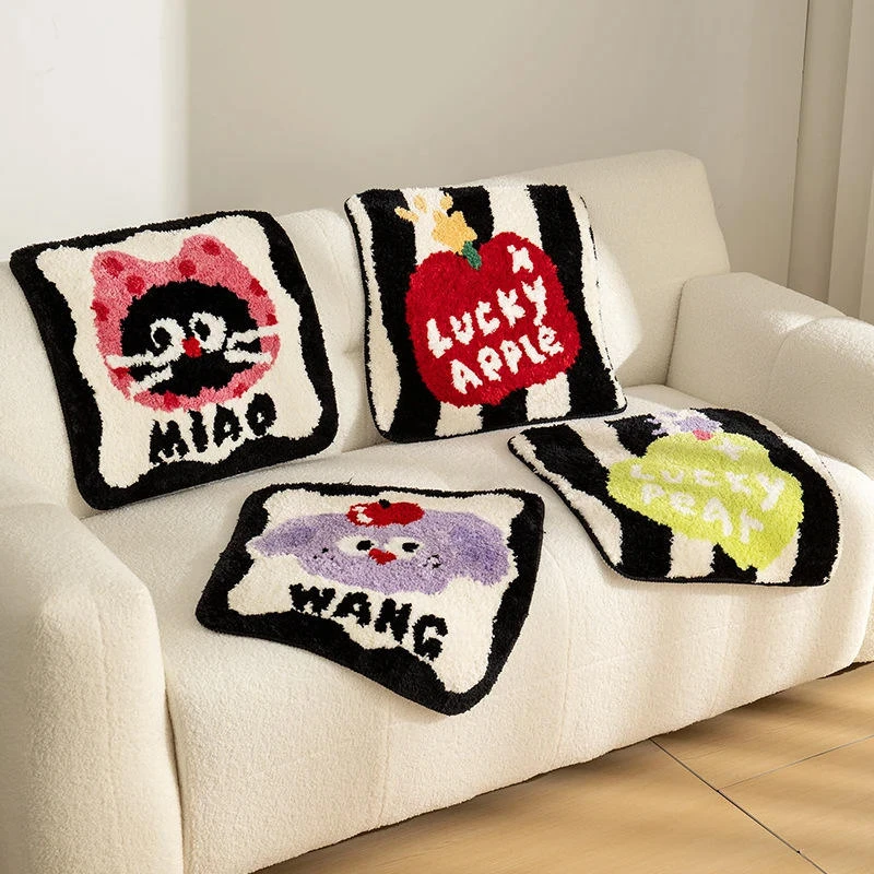 仿羊绒坐垫椅垫可爱毛绒高级感沙发垫教室办公室凳子椅子坐垫批发