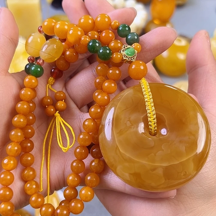 蜜蜡颈饰未镶嵌蜜蜡