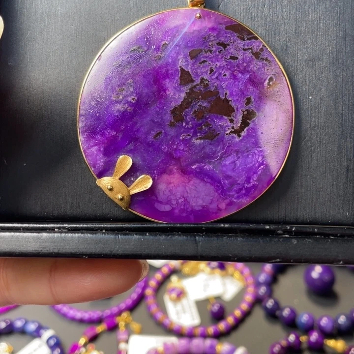 苏纪石（舒俱来）18K金镶嵌吊坠(不含链)