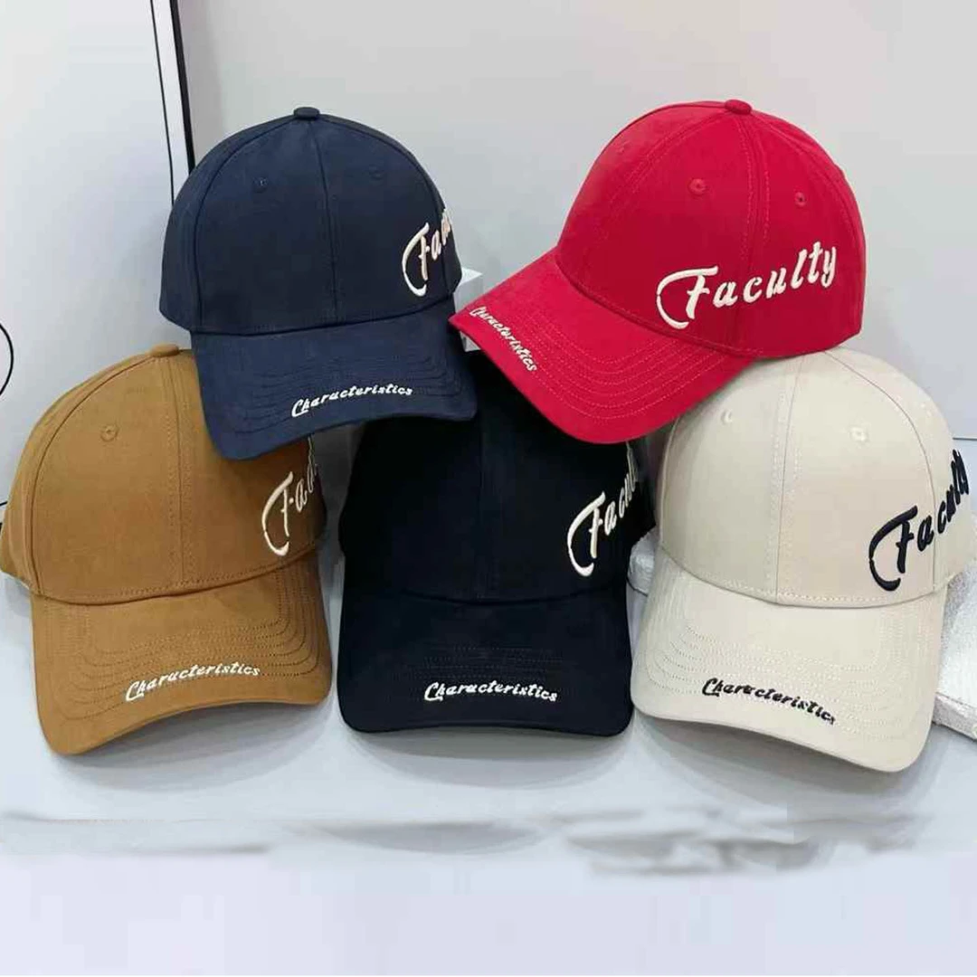 2025新款韩版侧字母刺绣硬顶棒球帽女时尚百搭出游显脸鸭舌帽男潮
