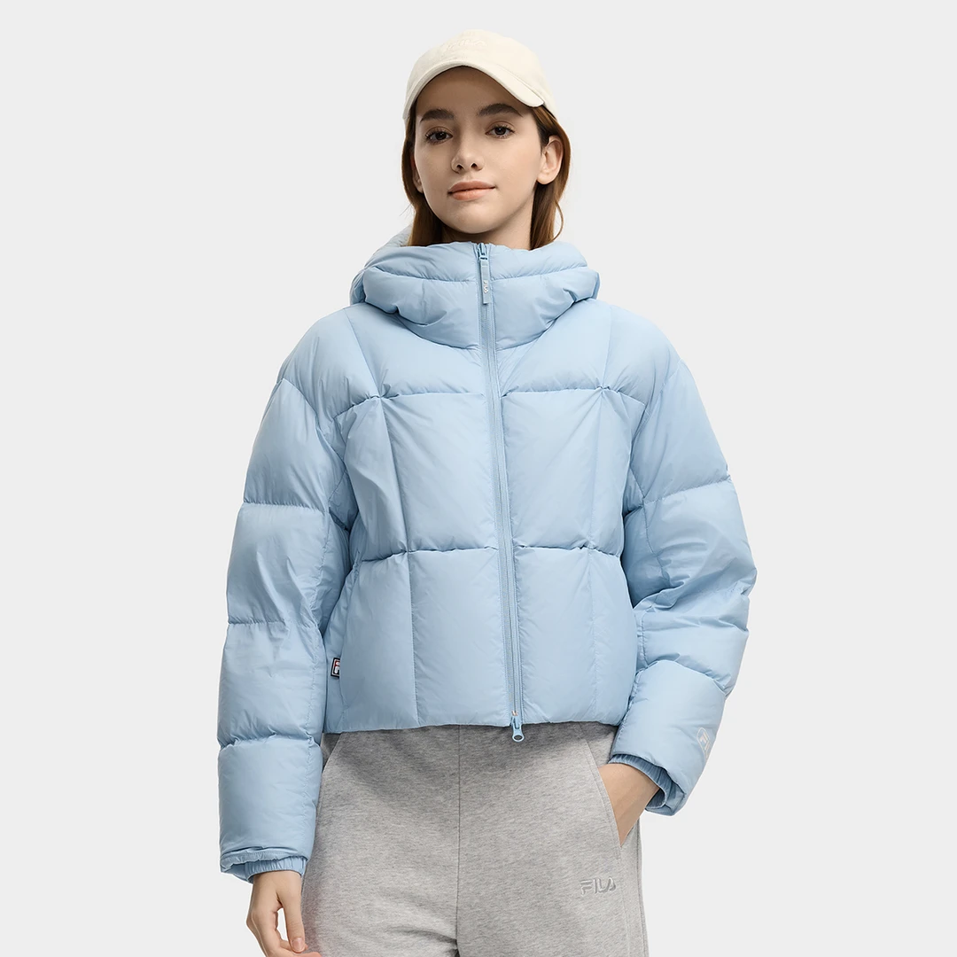 【显高】斐乐女冬时尚休闲流光风加厚保暖短款简约羽绒服F11W549901