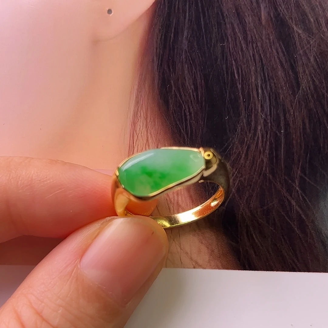 军***卡定制翡翠18K金镶嵌镶嵌尾款