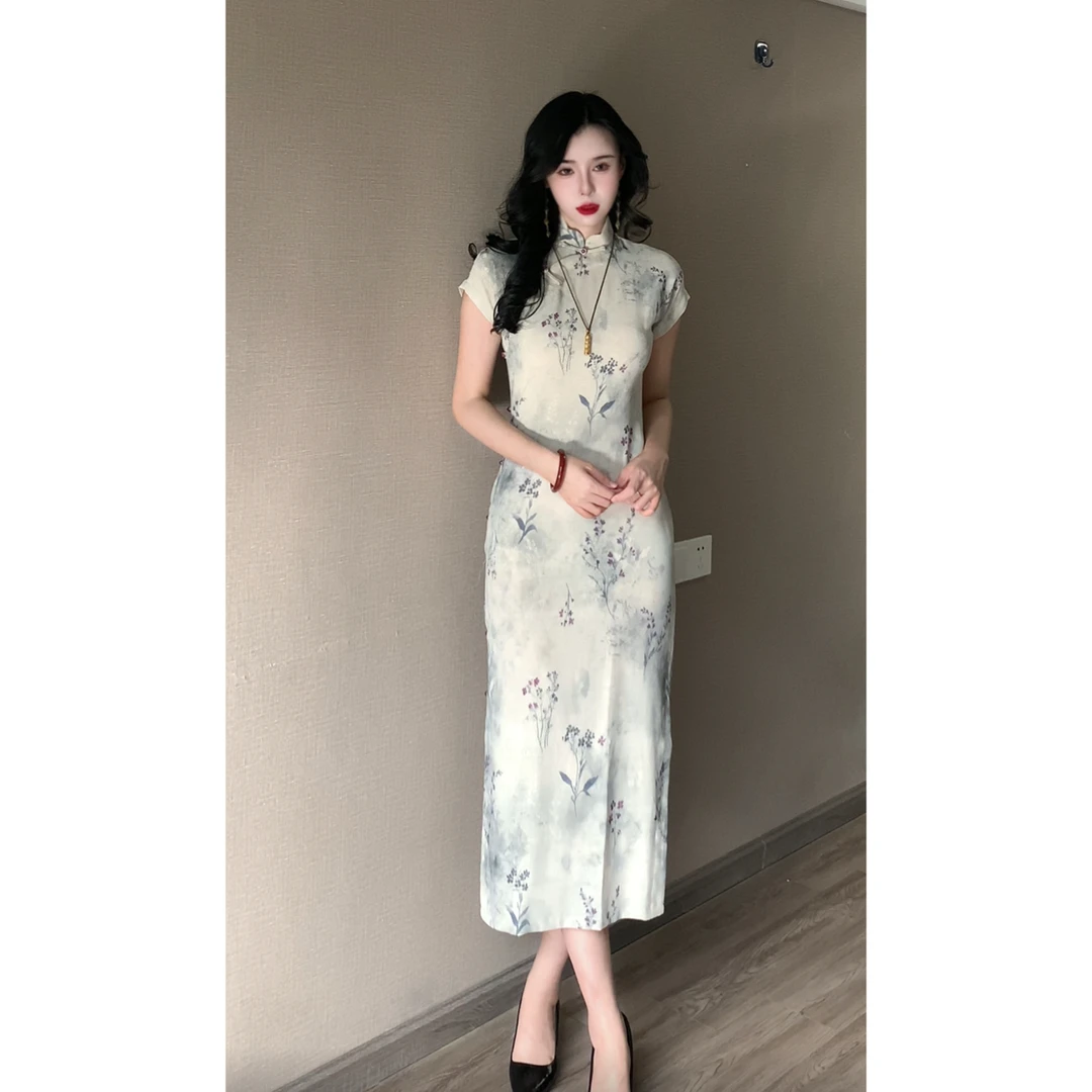 【春山黛】玉簪记旗袍夏季单层高级感古法全开襟日常气质显瘦旗袍