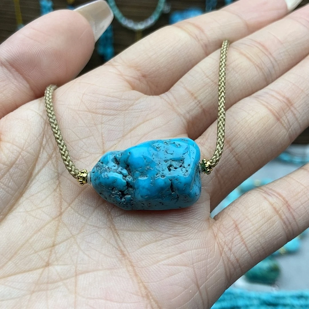 绿松石未镶嵌福利款玉化蓝锁骨链