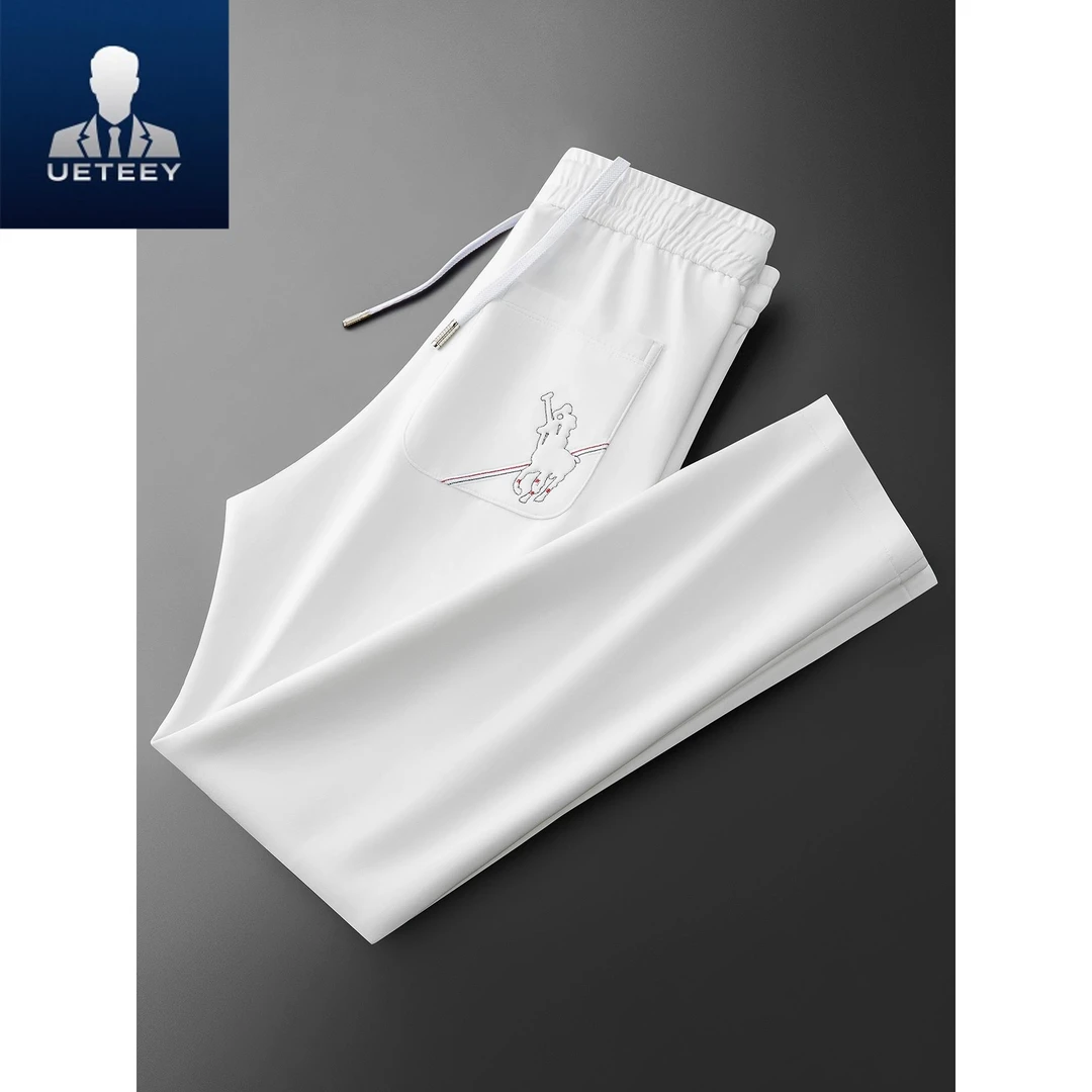 秋冬时尚轻奢运动风百搭卫裤男士高端潮牌修身纯色直筒休闲裤男款