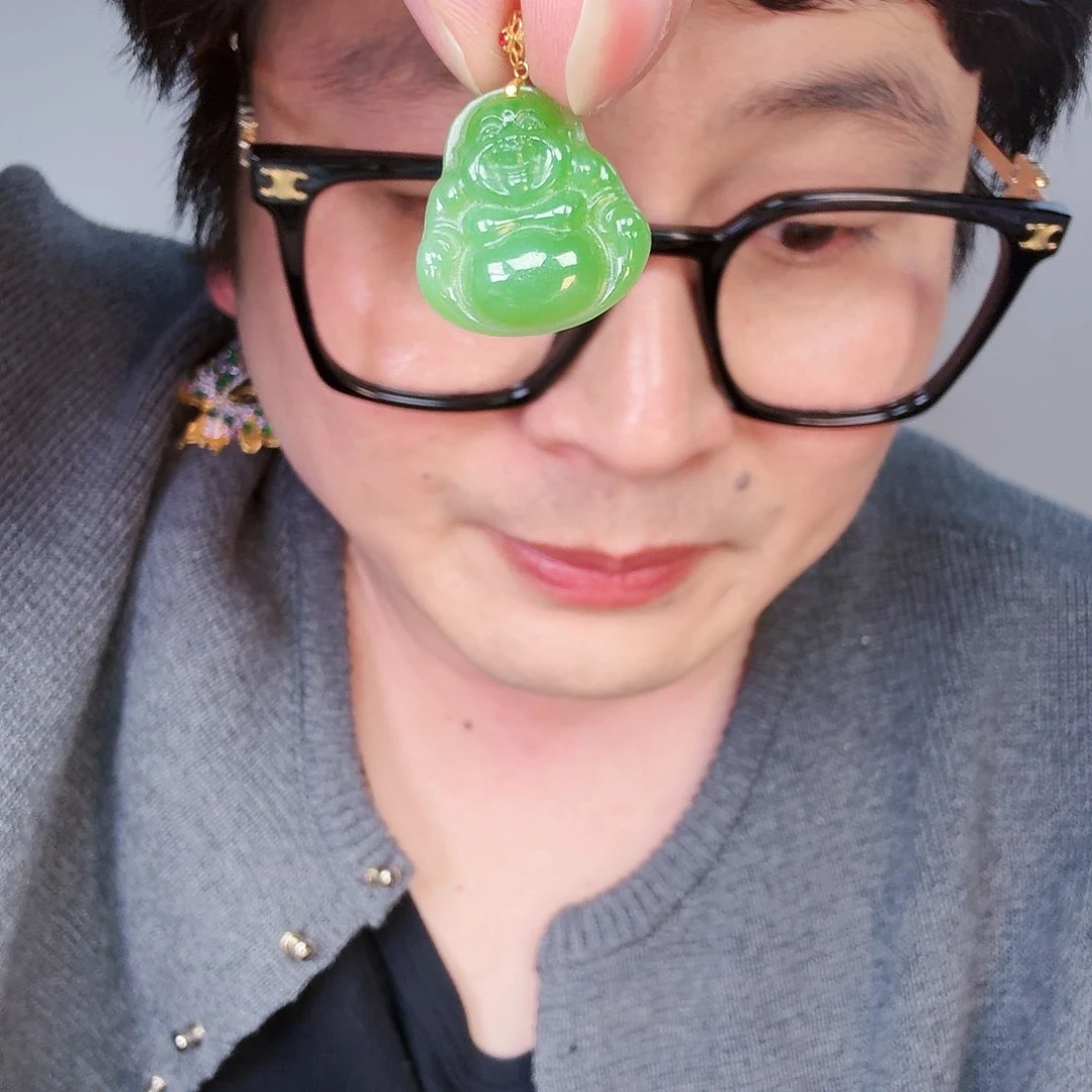 和田玉颈饰18K金镶嵌一个