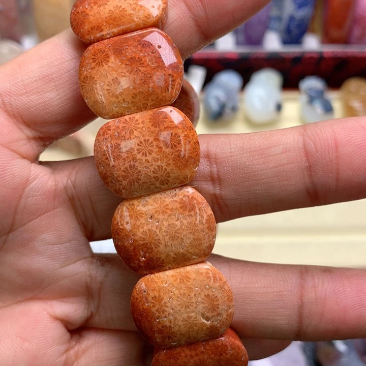 硅化珊瑚（珊瑚玉）未镶嵌颈饰