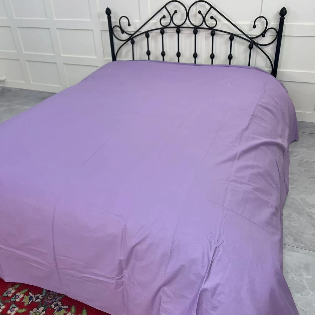 新款纯色简约透气绿色斜纹加厚床单