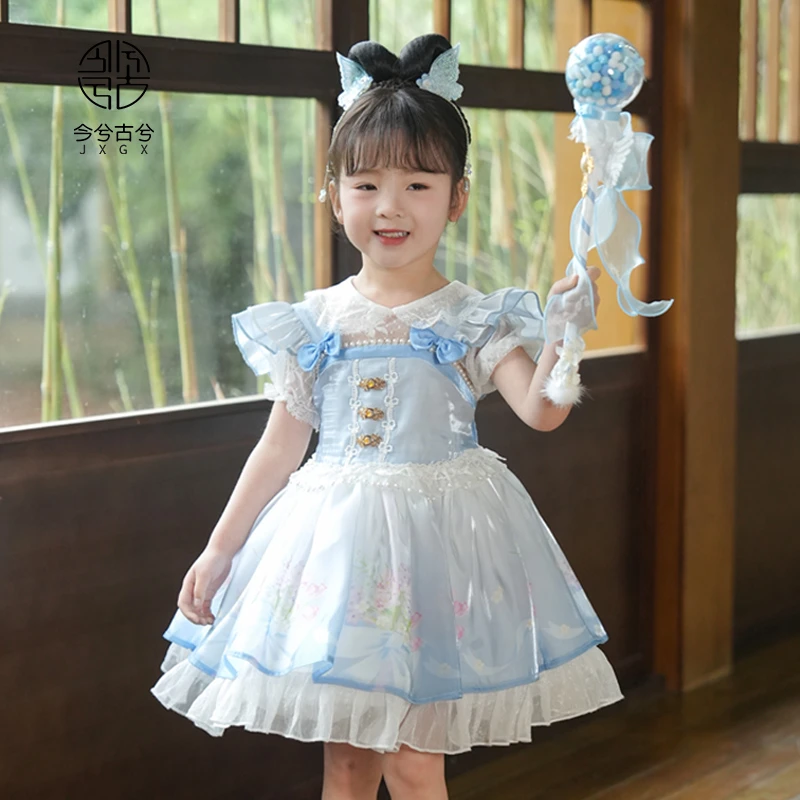 【以沫】今兮古兮女童高端汉服夏季新款公主裙小女孩超仙蓬蓬裙