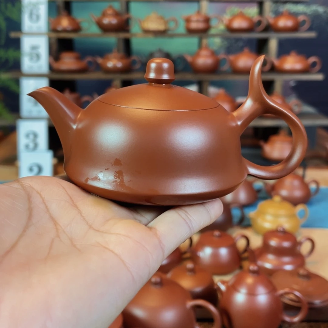 茶壶紫砂T***…潮州手工手拉朱泥将军壶
