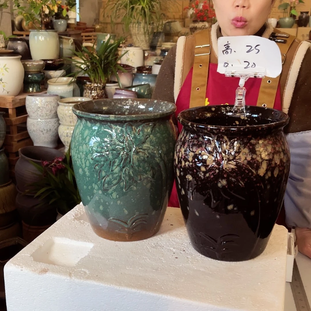 紫砂花盆高度25口径20