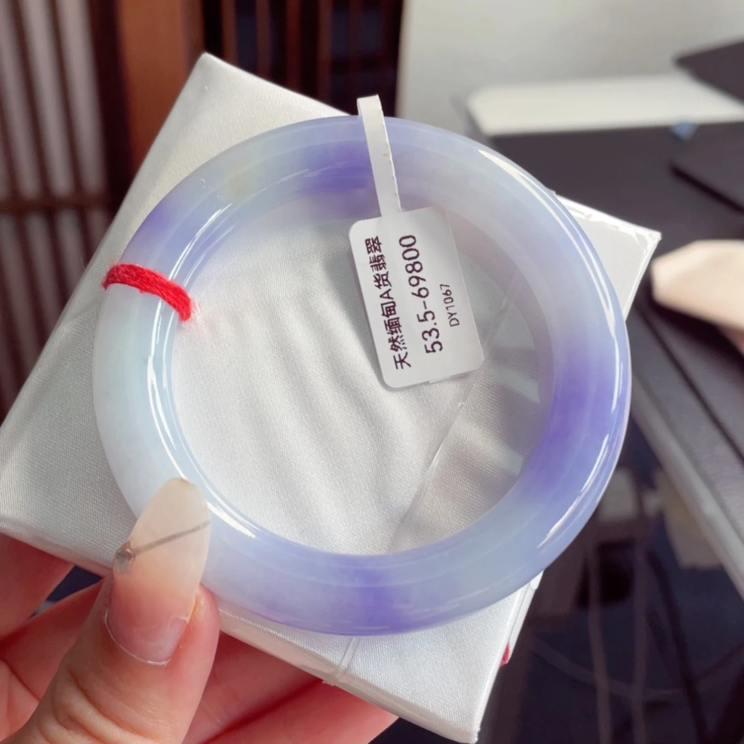 翡翠手镯未镶嵌53.6莫奈花园 种老起胶国色芳华 高货43号