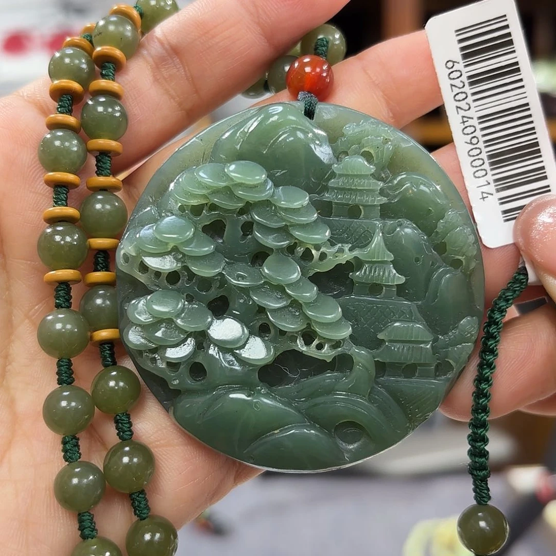 和田玉（碧玉）颈饰未镶嵌