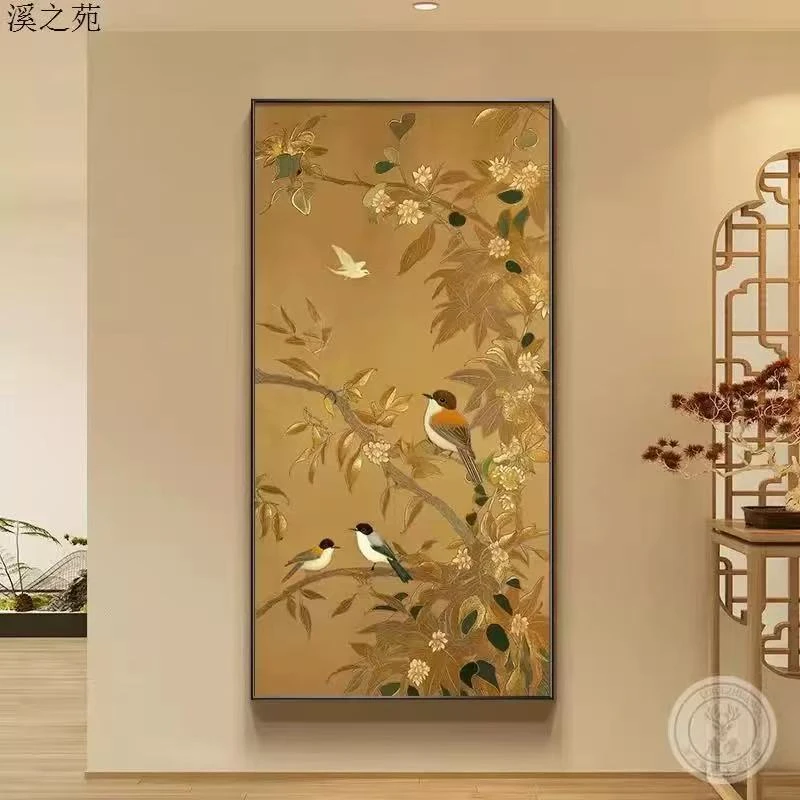 F171《所见即所得》美学竖版玄关入户正对门茶室书房禅意装饰画