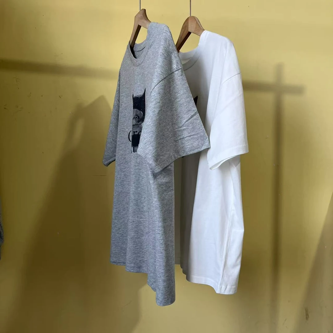 灰度留白//简约 高级短袖 宽松大版T恤