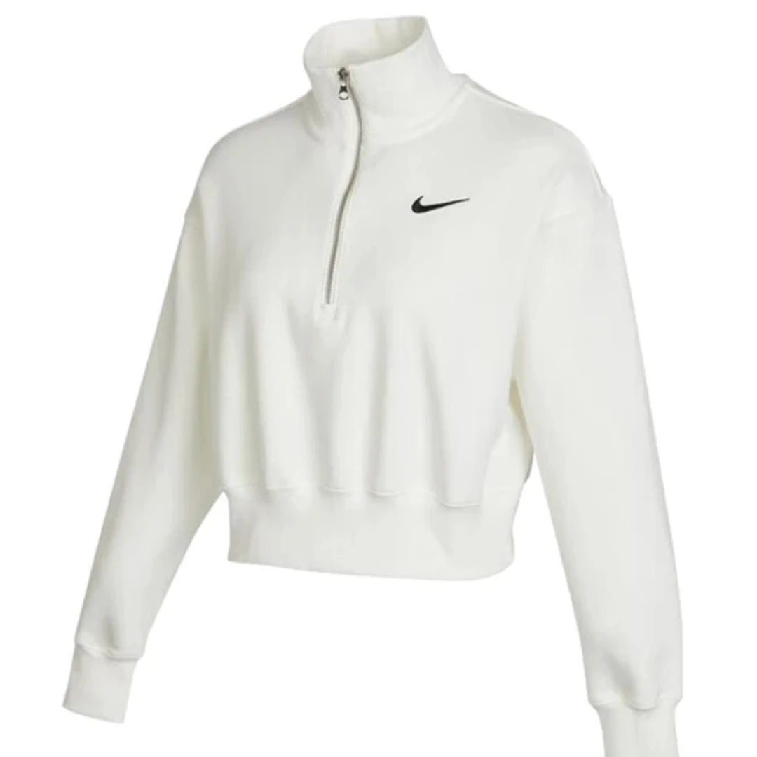 耐克/NIKE(官方正品)女子半长拉链开襟短款加绒运动衫DQ5768133