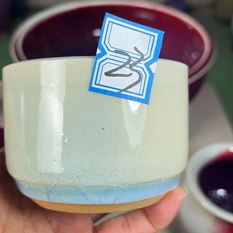 瓷片喂**喂钧瓷手工艺品杯子