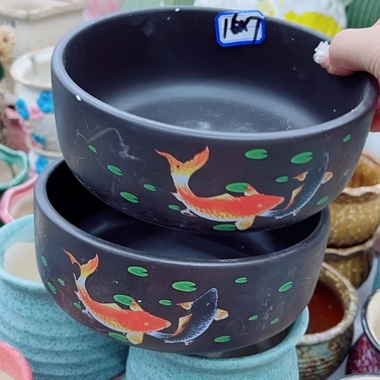 多肉绿植陶瓷花盆9.9包邮，有空