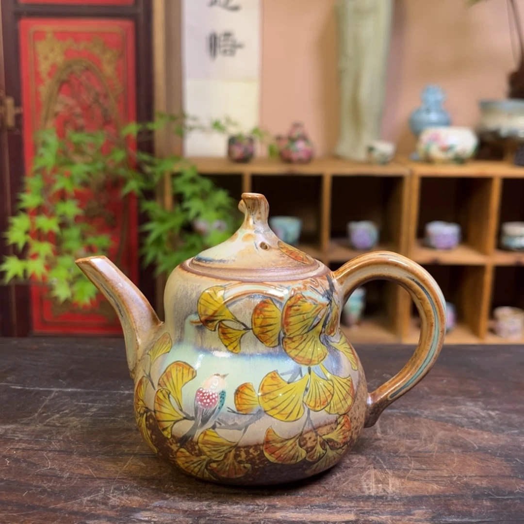 杯柴烧手工手绘陶瓷