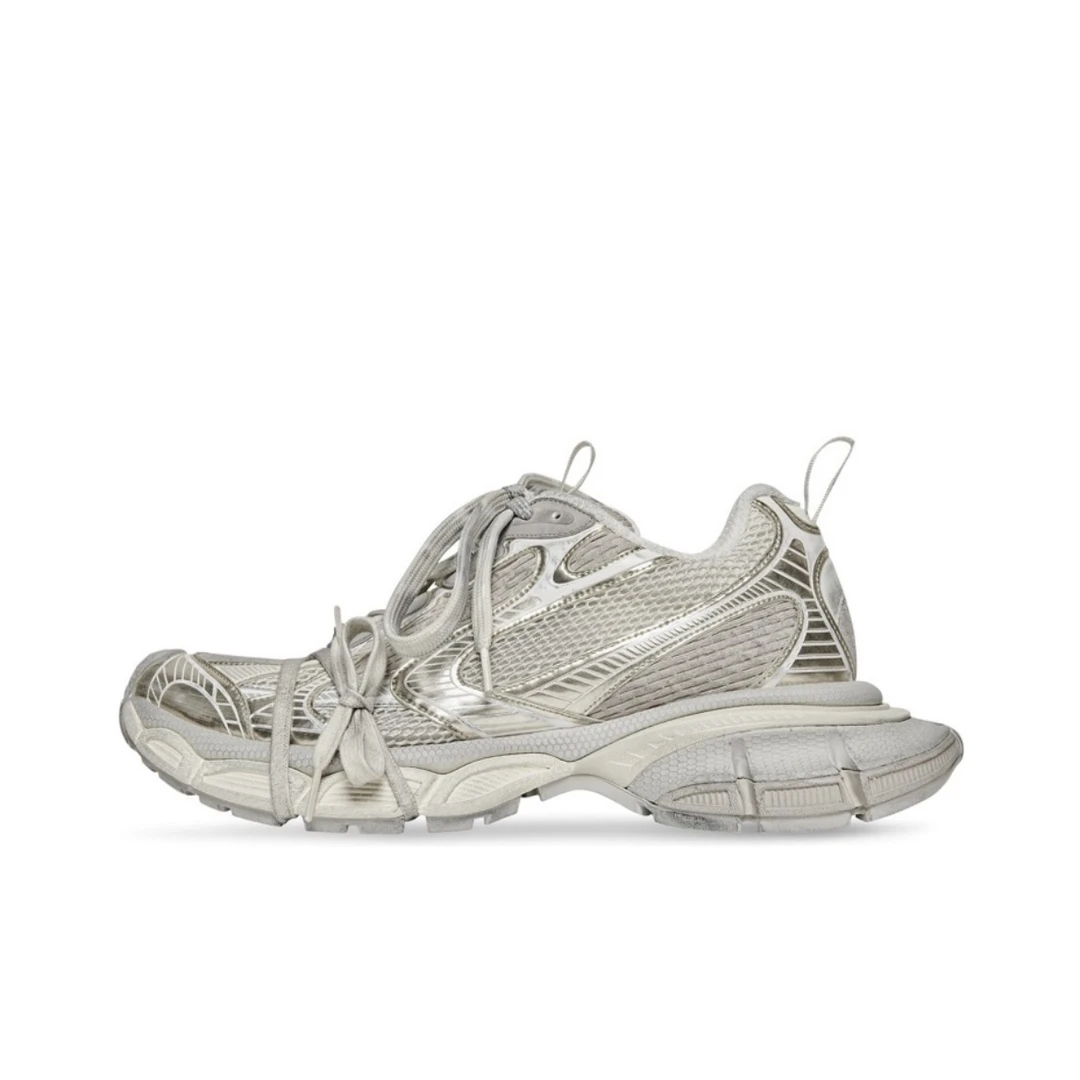全新未使用 Balenciaga/巴黎世家 3XL系列米白黑银系带运动鞋