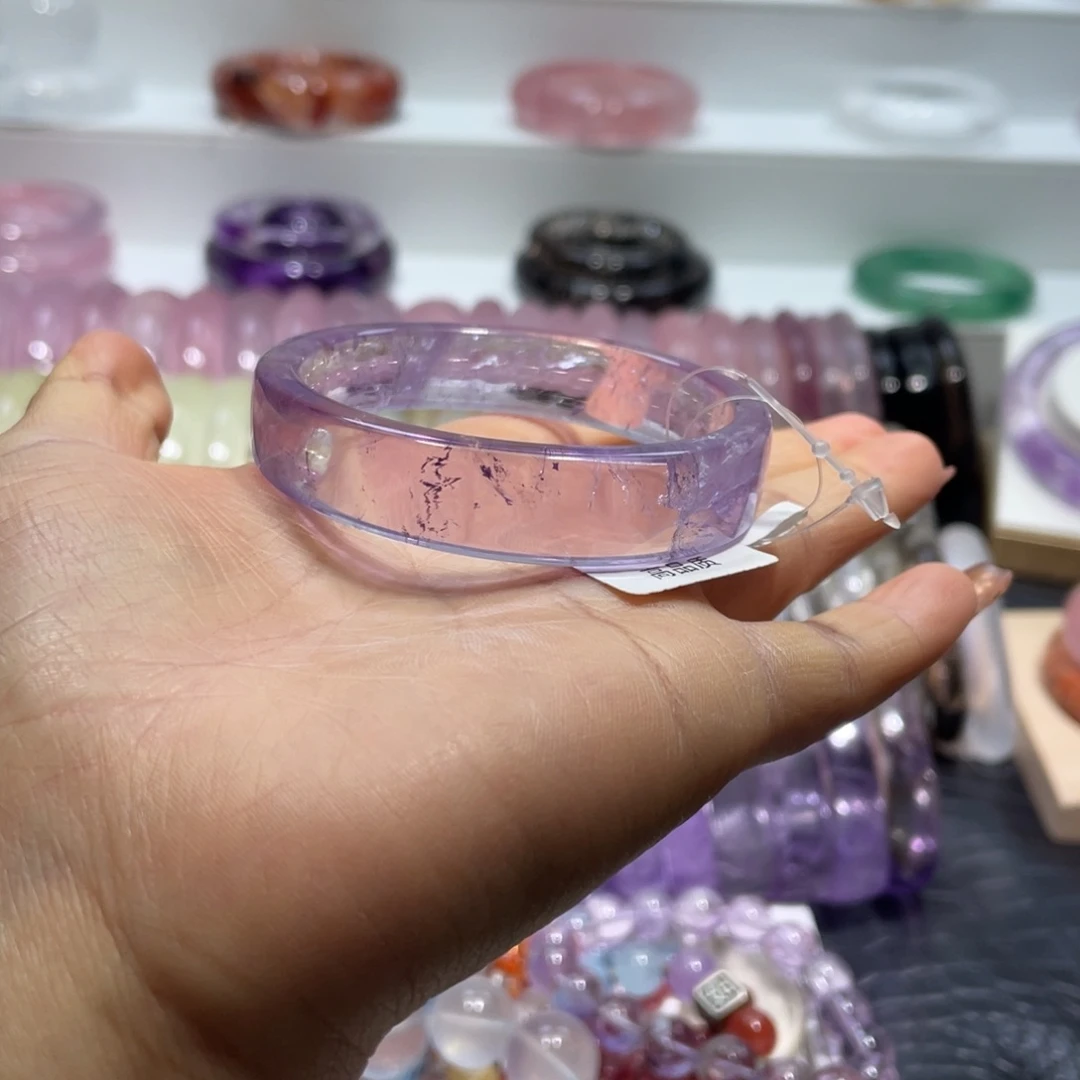 水晶手镯53圈口30号未镶嵌