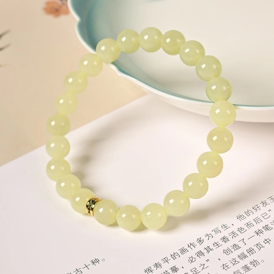 九福晶典 和田玉单圈手串 JFHY9860