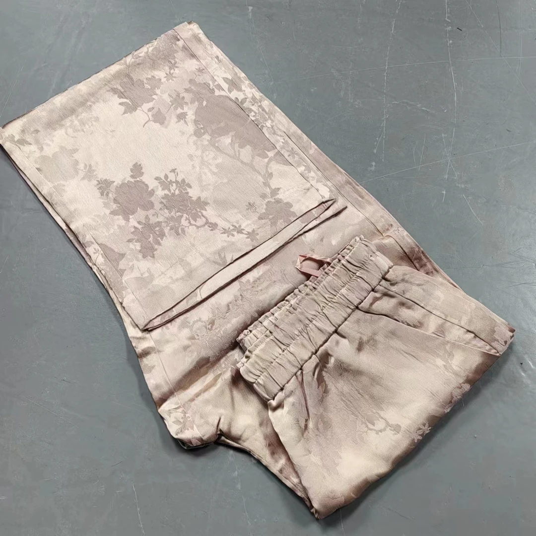 【南油玲姐】粉色暗花休闲裤8882