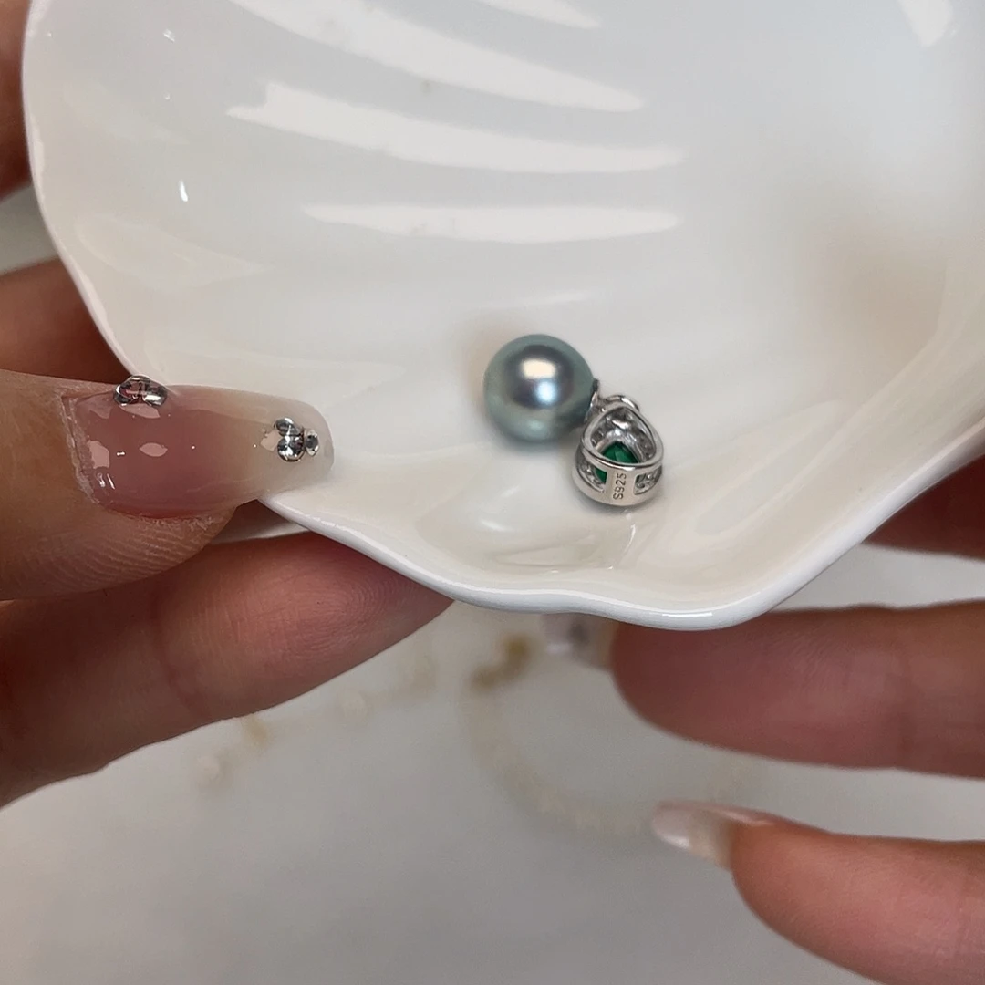 海水珍珠吊坠(不含链)银S925镶嵌