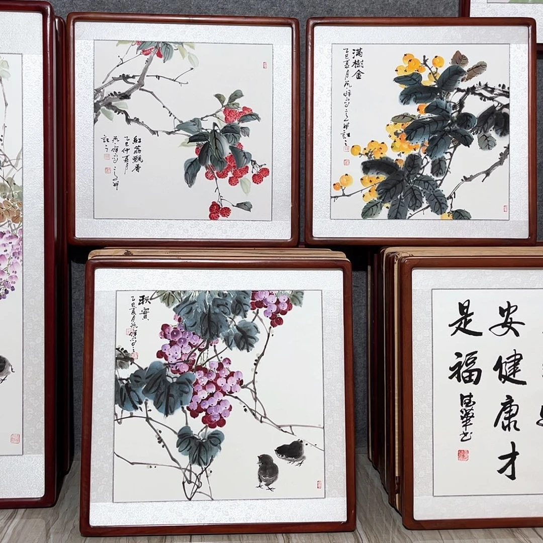 国画书画作品带框63×63