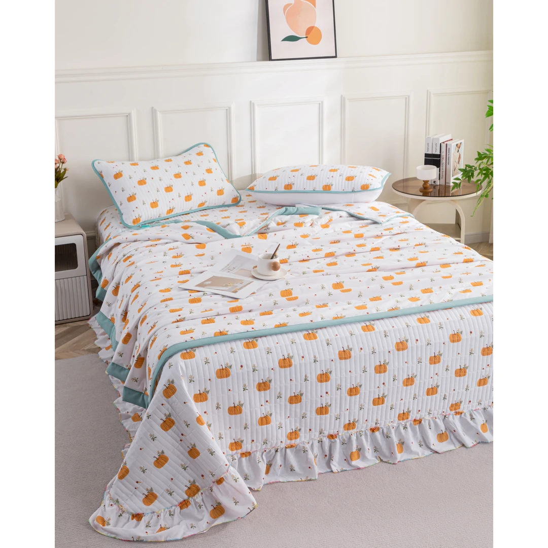 【新品尝鲜】高端超柔亲肤纯棉夏被床盖四件套-小南瓜