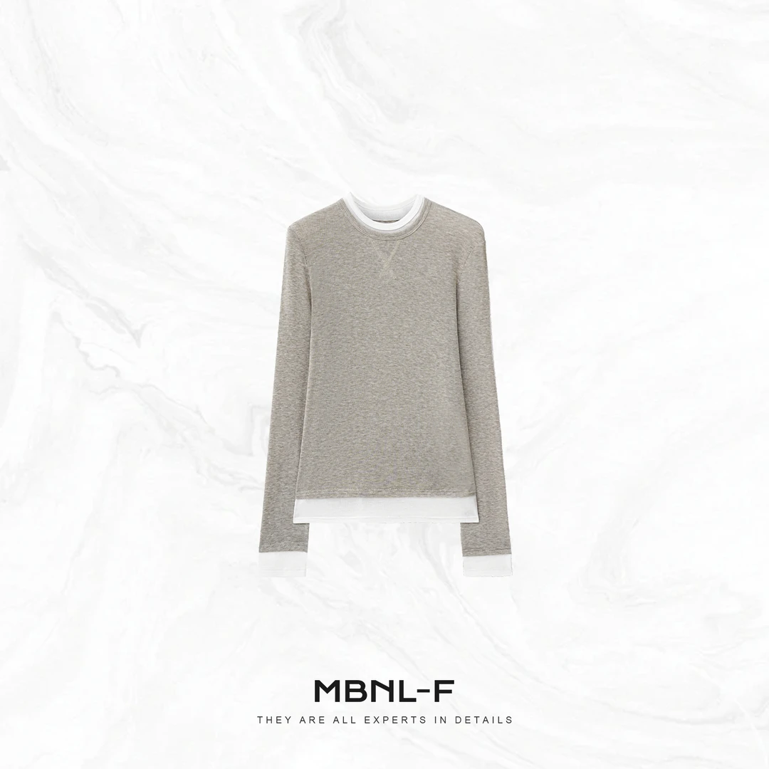 MBNL-F“层次缎感打底” 兰精天丝羊毛定织长袖T恤 秦磊XM-XSY2571