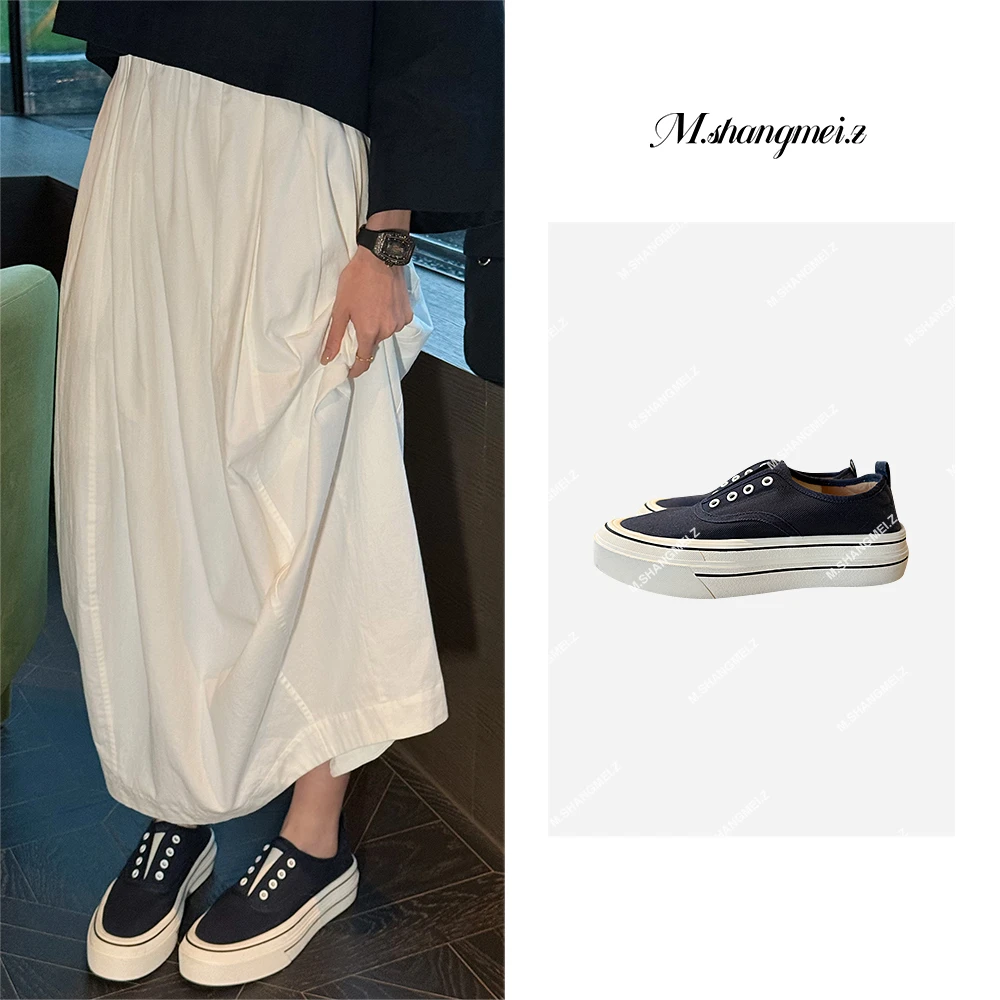 M.SHANGMEI.Z/沐熙美大哥时尚百搭休闲舒适厚底帆布板鞋F06329