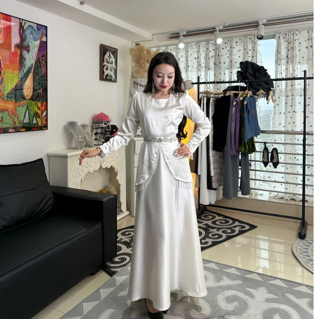 民族风高级手工礼服裙子