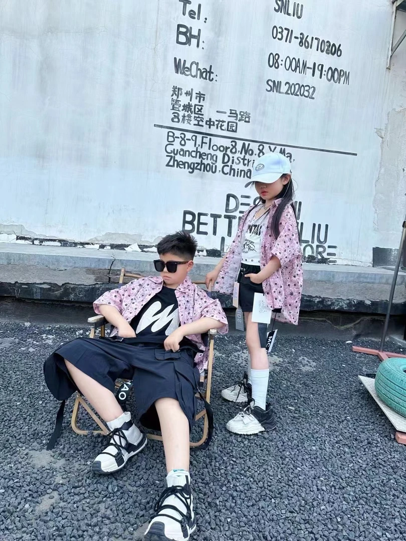 【Mc·潮】【花花朵朵开】潮童夏季衬衫（4221）