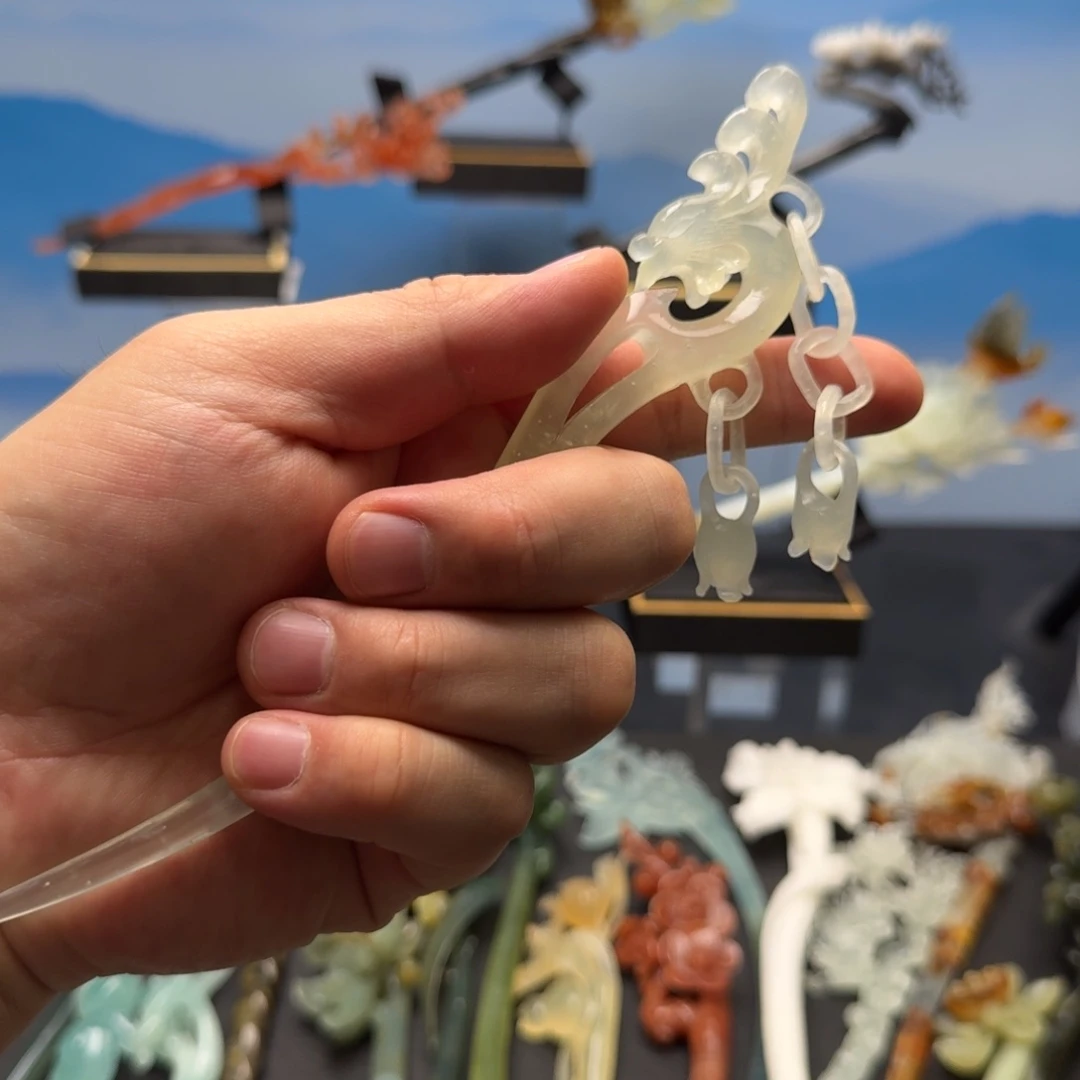 岫玉发饰未镶嵌月****米